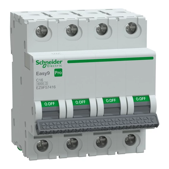 SCHNEIDER ELECTRIC EASY9 PRO Kismegszakító, 4P, C, 16A, 6kA (EZ9F57416)