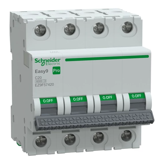 SCHNEIDER ELECTRIC EASY9 PRO Kismegszakító, 4P, C, 20A, 6kA (EZ9F57420)