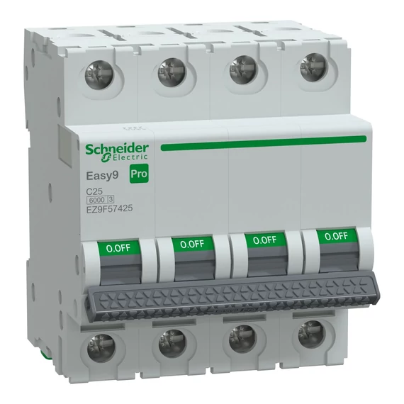 SCHNEIDER ELECTRIC EASY9 PRO Kismegszakító, 4P, C, 25A, 6kA (EZ9F57425)