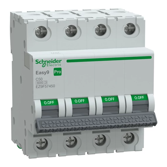 SCHNEIDER ELECTRIC EASY9 PRO Kismegszakító, 4P, C, 50A, 6kA (EZ9F57450)