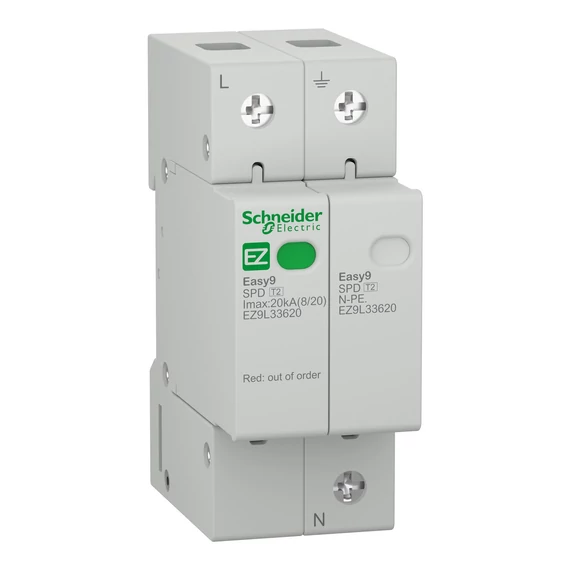 SCHNEIDER ELECTRIC EASY9 PRO Túlfeszültség-korlátozó, T2, 20kA, 1P-N (EZ9L33620)
