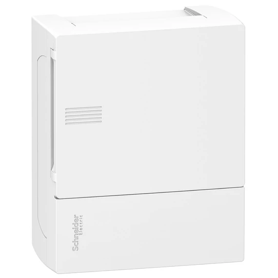 SCHNEIDER ELECTRIC RESI9 MP Kiselosztó, teli ajtó, falon kívüli, 1x6 modul, PEN sín, fehér (MIP12106)