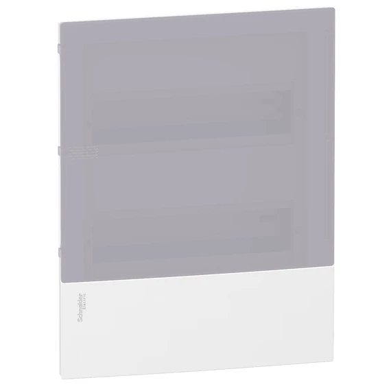 SCHNEIDER ELECTRIC RESI9 MP Kiselosztó, tejüveg hatású átlátszó ajtó, süllyesztett, 2x12 modul, PEN sín, komplett, fehér (MIP22212T)