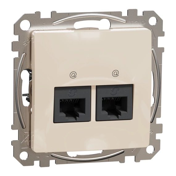 SCHNEIDER ELECTRIC ÚJ SEDNA 2xRJ45 Cat6A UTP aljzat, bézs (SDD112467)