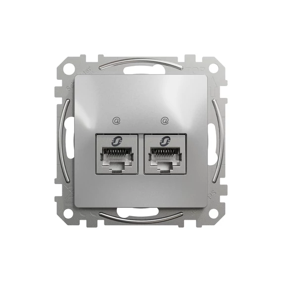 SCHNEIDER ELECTRIC ÚJ SEDNA 2xRJ45 Cat6 STP aljzat, alumínium (SDD113462S)