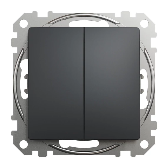SCHNEIDER ELECTRIC ÚJ SEDNA Kettős váltókapcsoló, rugós bekötés, 10AX, (106+6), antracit (SDD114108)