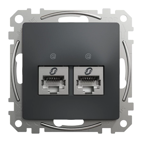 SCHNEIDER ELECTRIC ÚJ SEDNA 2xRJ45 Cat6 STP aljzat, antracit (SDD114462S)