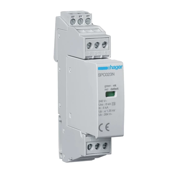 HAGER Túlfeszültség-levezető, 5 kA, 1,5 kV, SPC203N (SPC203N)