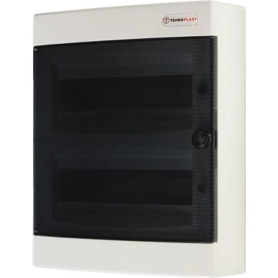 TEHNOPLAST Falon kívüli kiselosztó doboz, C sorozat, 24 modulos, átlátszó ajtó, 2soros, 287x361x112 mm, IP40 (THP-N24C)