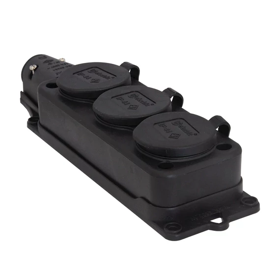 TP ELECTRIC Gumi dugalj 3-as csapfedeles 16A fekete (10db/doboz) (TP-3101-308-0300)