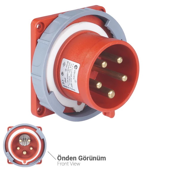 TP ELECTRIC 5x32A - Fázisváltó dugvilla beépíthető egyenes (IP67) 83x90mm (TP-3108-354-1600)