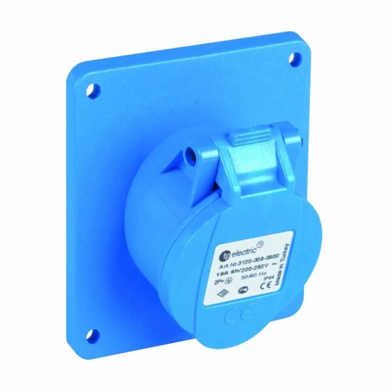 TP ELECTRIC 3x32A - Beépíthető dugalj (ferde) -83x90 alap (IP44) (TP-3124-309-0900)