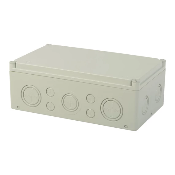 TP ELECTRIC Kötődoboz 180x300x110 IP67 perforált oldalfal, teli tető, 10db kikönnyítés (TP-3310-270-0600)