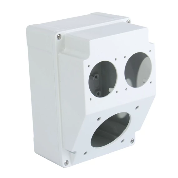 TP ELECTRIC Üres ipari doboz 120×170mm fúrt 3 fázisú (75x75) aljzathoz+1 fázisú aljzathoz 2 furat (TP-3317-000-1114)
