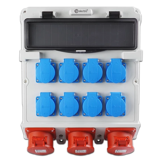TP ELECTRIC Szerelt ipari doboz 300x340, IP44, 8x(2P+F)+2x(5x16A)+1x(5x32A) 14 modulos (TP-3610-800-5271)