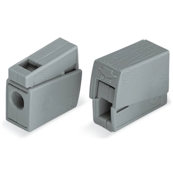 WAGO Világítási csatlakozó, csillárkapocs, 1x2,5mm2, szürke (224-101)