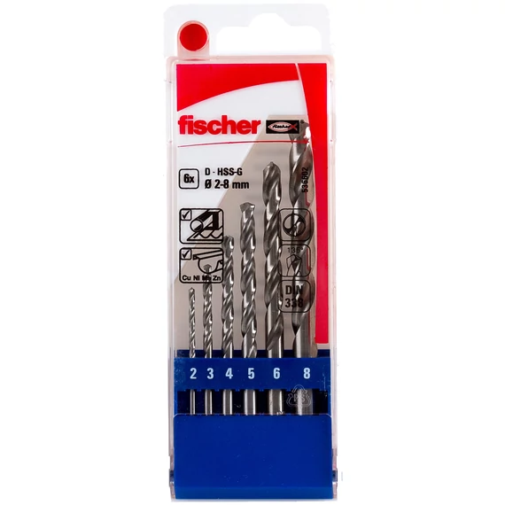 FISCHER HSS G fémfúró készlet, 2-8mm (6 db) (536602)