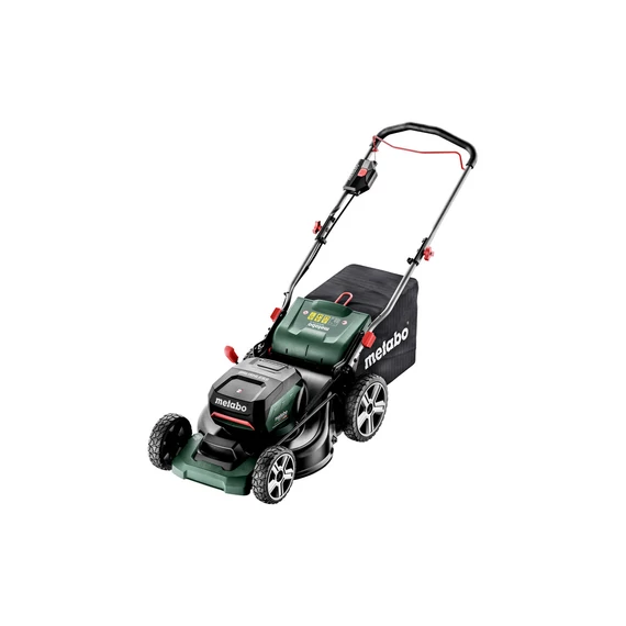METABO RM 36-18 LTX BL 46 Akkus fűnyíró, 46 cm, 25 - 80 mm, 18V 2x5.2Ah LiPOWER, Akkutöltő ASC 145 Duo, Kartonpapír (601606650)
