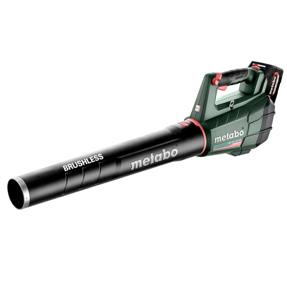 METABO LB 18 LTX BL Akkus lombfúvó, 150 km/h, 650 m³/h, 0 - 20300 /min, 18V 2x5.2Ah LiPOWER, Akkutöltő ASC 55, Kartonpapír (601607650)