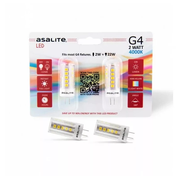 Asalite LED Izzó G4 12V 2W 4000K (220 lumen) (ASAL0098)