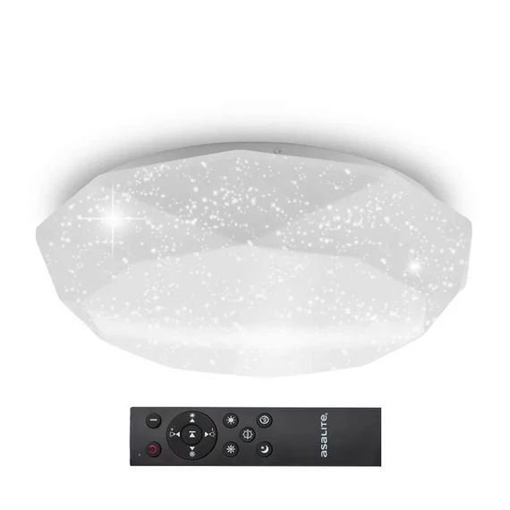 Asalite LED Mennyezeti Lámpa LIZA 48W 3000K/4000K/6500K (4080 lumen) Gyémánt/Csillagos + Távirányító CCT (ASAL0193)