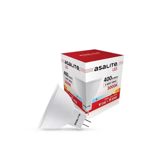 Asalite LED Izzó MR16 spot 12V 5W 3000K (400 lumen) (ASAL0232)