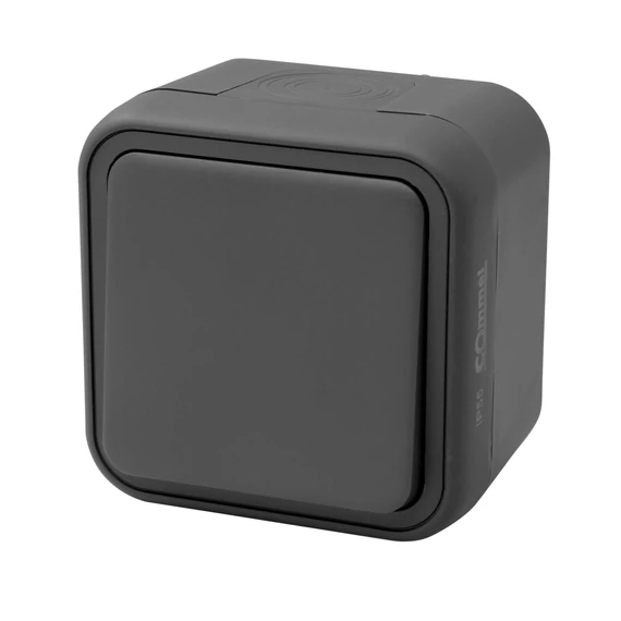 COMMEL Falon kívüli 1 pólusú kapcsoló, 10A, 250V, IP55, antracit (043-101)