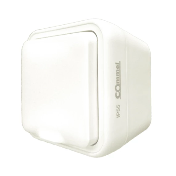 COMMEL Falon kívüli dugalj, 16A, 250V, IP55, fehér (043-211)