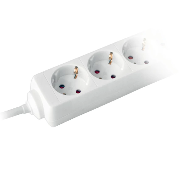 COMMEL Elosztó 3-dugaljas 16A 250V 3500W, fehér H05VV-F 3G1,5 / 3m (0804)