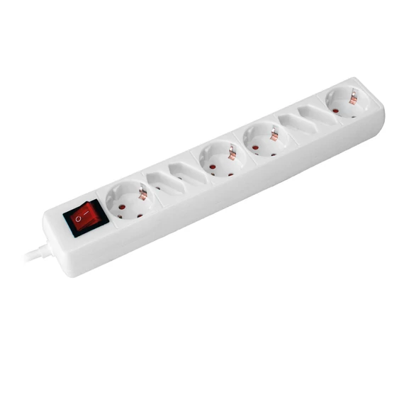 COMMEL Elosztó 8-dugaljas kapcs. 4x2,5A + 4x16A 250V 3500W,fehér H05VV-F 3G1/1,4m (0843)