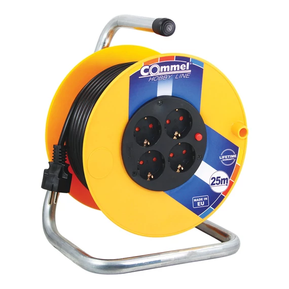 COMMEL Kábeldob HL H05VV-F 3G1,5/25m - PVC, 1f, 16A 250V 3500W IP20 (0955)