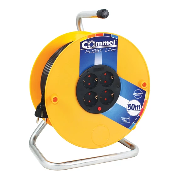 COMMEL Kábeldob HL H05VV-F 3G1,5/50m - PVC, 1f, 16A 250V 3500W IP20 (0957)