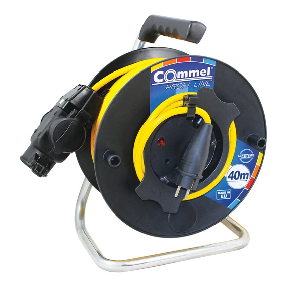 COMMEL Kábeldob PL AT N07V3V3-F 3G1,5/40 m-PVC, 1f, csapf. 3-as gumi alj, IP44 (200-312)