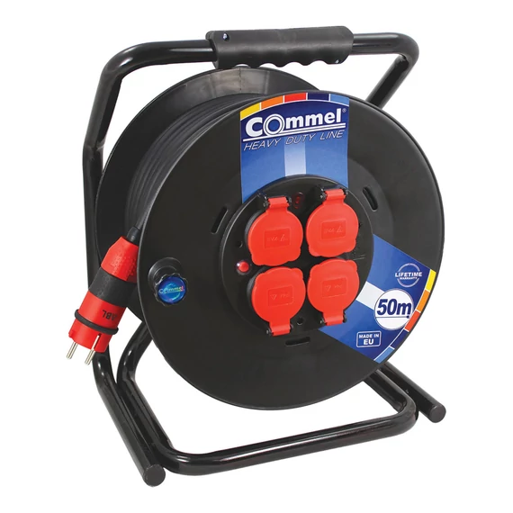 COMMEL Kábeldob HDL H07RN-F 3G1,5/50m - PVC, 1f, 16A 250V 3500W IP44 (200-364)