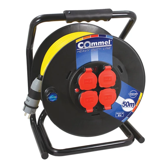 COMMEL Kábeldob HDL AT N07V3V3-F 3G1,5/50m - PVC, 1f, 16A 250V 3500W IP44 (200-365)