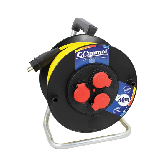 COMMEL Kábeldob PL AT N07V3V3-F 3G2,5/25m - PVC, 1f, 16A 250V 3500W IP44 (200-371)