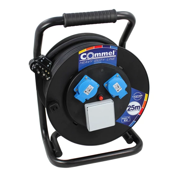 COMMEL Kábeldob HDL H07RN-F 5G2,5/25m - PVC, 3f+1f (kombinált), 16A IP44 (200-393)