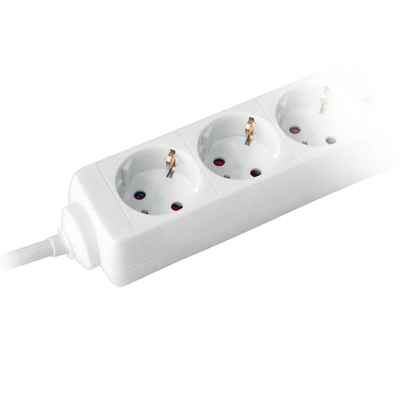 COMMEL Elosztó 5-dugaljas 16A 250V 3500W, fehér H05VV-F 3G1,5 / 5m (232-503)