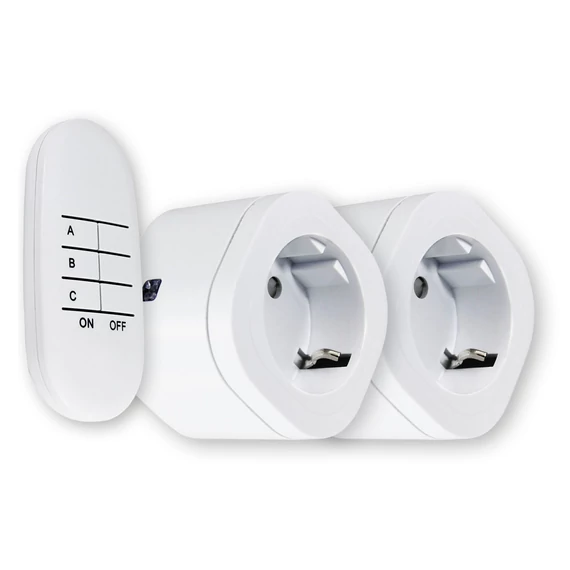 COMMEL Távkapcsolós dugalj szett, (2x2P+F) 30m, 13A 3000W, 230V (265-116)