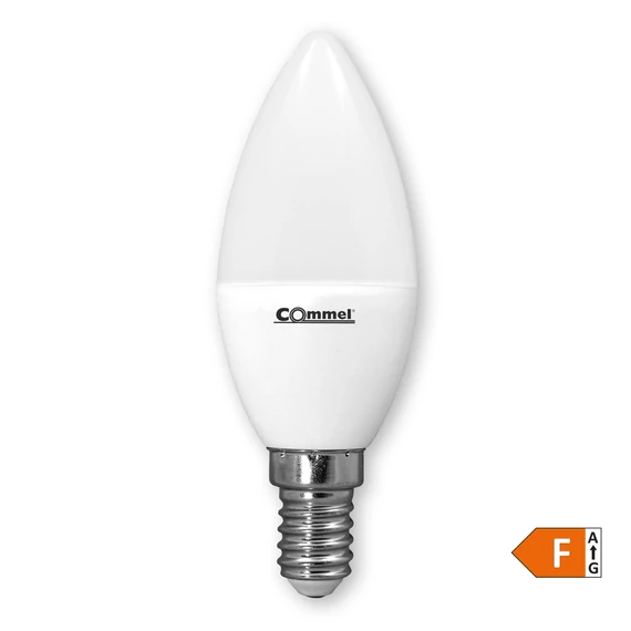 COMMEL LED izzó E14, 8W, 806 lm, C37 gyertya, 3000K (305-732)