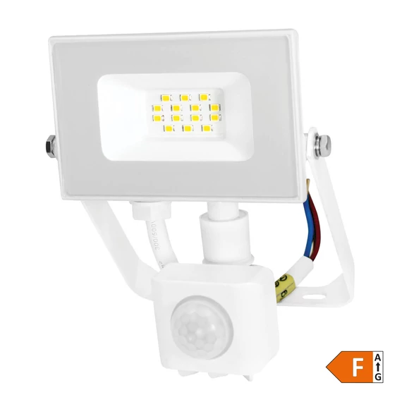 COMMEL LED reflektor Economy Line 10W, mozg.érz., 4000K, 800lm, IP44, fehér (307-119)
