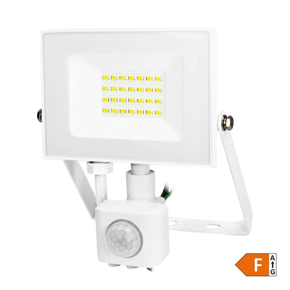 COMMEL LED reflektor Economy Line 20W, mozg.érz., 4000K, 1600lm, IP44, fehér (307-129)