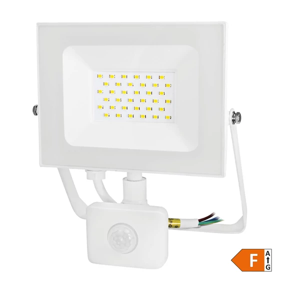 COMMEL LED reflektor Economy Line 30W, mozg.érz., 4000K, 2550lm, IP44, fehér (307-139)