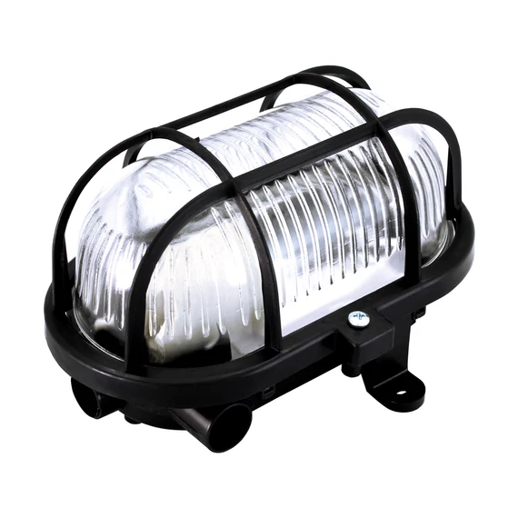 COMMEL Hajólámpa, ovál E27 230V 60W, fekete (331-111)