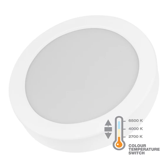 COMMEL LED panel 18W, kerek, fk., állítható színhőm., 1500lm, beép. driverrel (337-328)