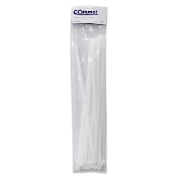 COMMEL Kábelkötegelő, oldható, 7,5 x 370 mm fehér, 25db/cs (365-007)