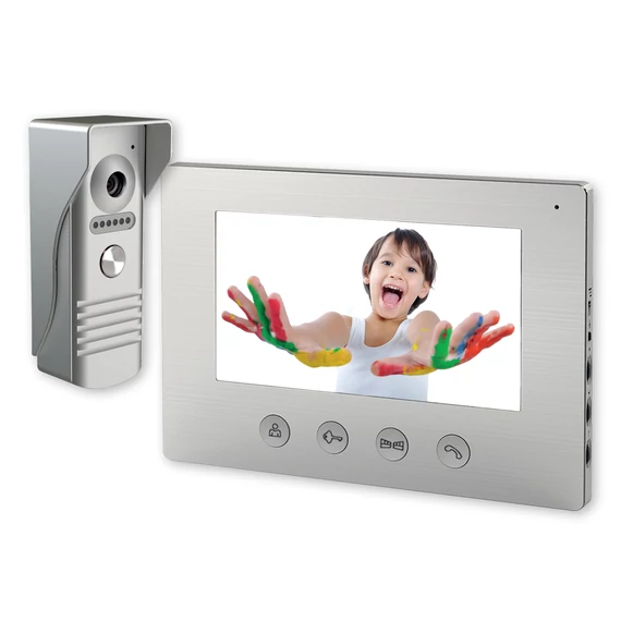 COMMEL Video kaputelefon, színes, 7 col, 2 kapunyitó, IP44-es kültéri egys. (501-104)