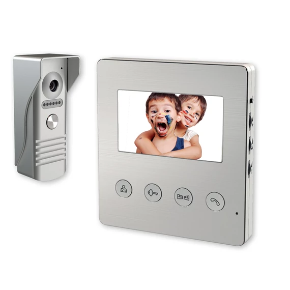 COMMEL Video kaputelefon, színes, 4,3 col, 2 kapunyitó, IP44-es kültéri egys. (501-105)