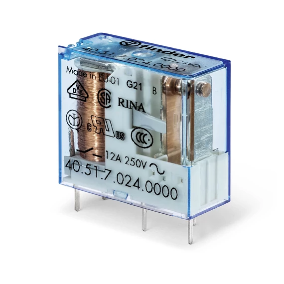 FINDER Miniatűr printrelé, 1 váltóérintkező, 10A (405170240000) (40.51.7.024.0000)