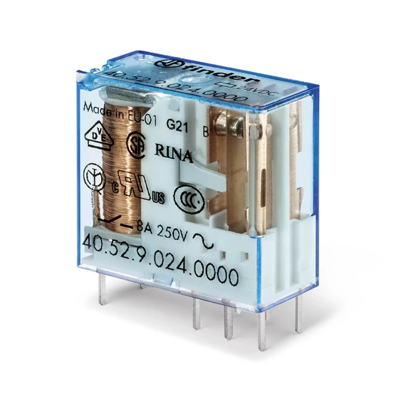FINDER Miniatűr printrelé, 2 váltóérintkező, 8A (405290240000) (40.52.9.024.0000)